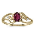 thumbnail image 1 of 10k Yellow Gold Oval Rhodolite Garnet And Diamond Ring, 1 of 1