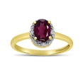 thumbnail image 1 of 10k Yellow Gold Oval Rhodolite Garnet And Diamond Ring, 1 of 6