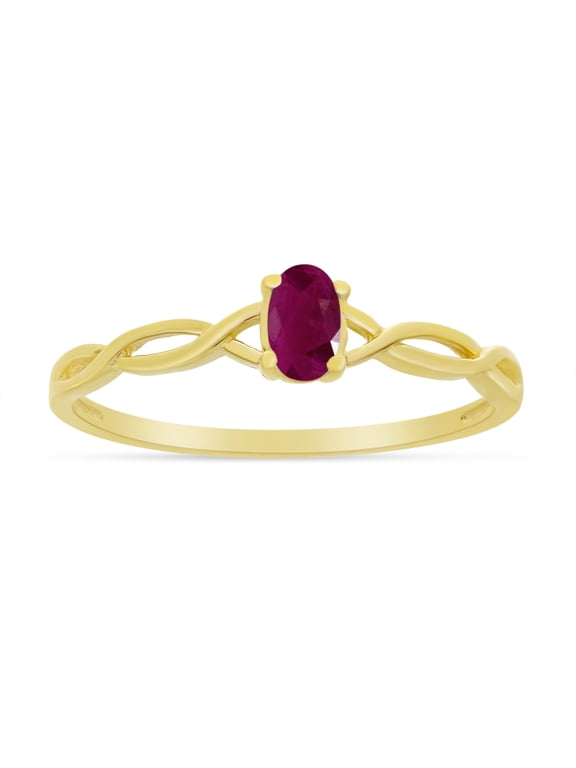 10k Yellow Gold Oval Ruby Ring