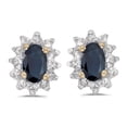 thumbnail image 1 of 10k Yellow Gold Oval Sapphire And Diamond Earrings, 1 of 1