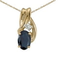 thumbnail image 1 of 10k Yellow Gold Oval Sapphire And Diamond Pendant, 1 of 1