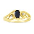 thumbnail image 1 of 10k Yellow Gold Oval Sapphire And Diamond Ring, 1 of 6