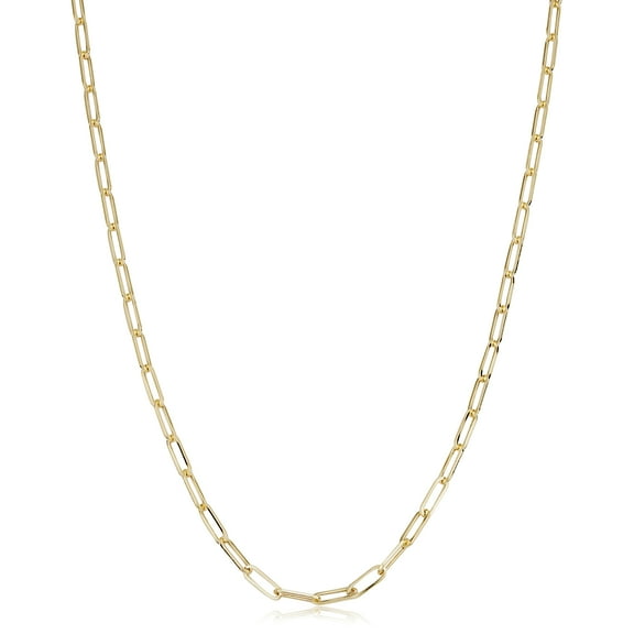 Au Naturale 10k Yellow Gold Paperclip Link Chain Necklace (2.5 mm, 18 inch)