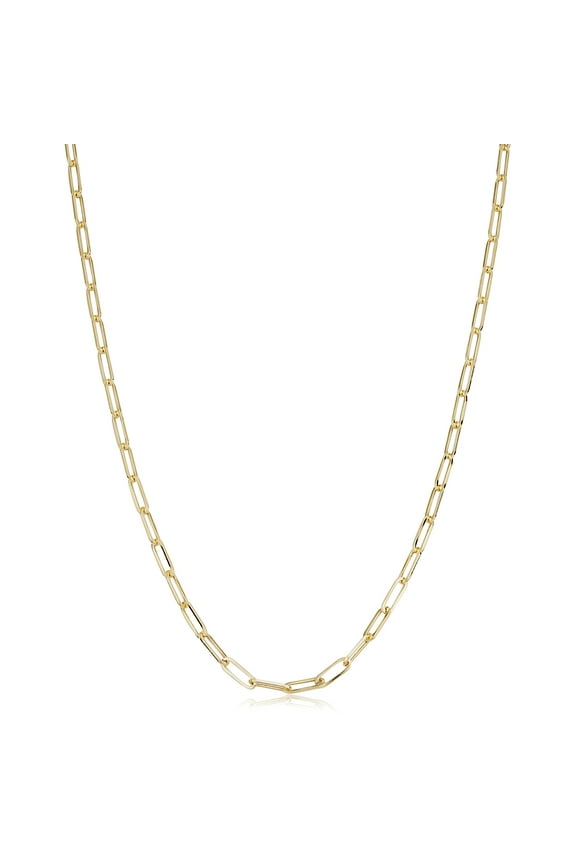 Au Naturale 10k Yellow Gold Paperclip Link Chain Necklace (2.5 mm, 18 inch)