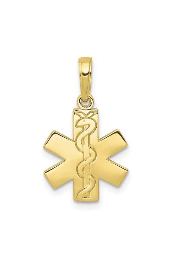 10k Yellow Gold Paramedic/EMT Symbol Pendant Fine Jewelry For Women Gifts For Her