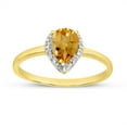 thumbnail image 1 of 10k Yellow Gold Pear Citrine And Diamond Ring, 1 of 6
