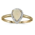 thumbnail image 1 of 10k Yellow Gold Pear Opal And Diamond Ring, 1 of 2
