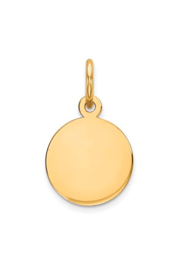 10k Yellow Gold Plain .013 Gauge Circular Engravable Disc Charm