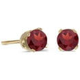 thumbnail image 1 of 10k Yellow Gold Plated 1 Ct Round Created Ruby Sapphire Stud Earrings, 1 of 2