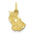 thumbnail image 1 of 10k Yellow Gold Polished & Diamond Cut Flower in Heart Charm Pendant, 1 of 7