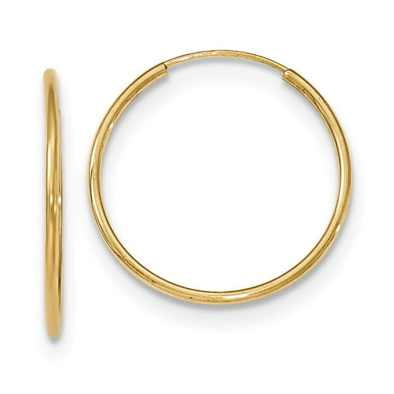 10k Yellow Gold Polished Endless Tube Hoop Earrings - Measures 23x23mm Wide 1.2mm Thick