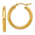thumbnail image 1 of 10k Yellow Gold Polished Hinged Hoop Earrings 26x14.75mm Wide 3mm Thick Hoop Earring for Women, 1 of 2