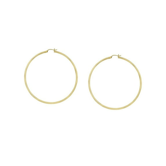 10k Yellow Gold Polished Hoop Earrings Measures 2x35mm - 1.5 Grams
