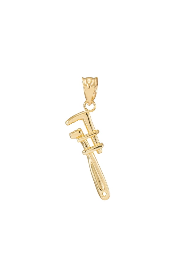 10k Yellow Gold Polished Monkey Wrench Pendant Necklace/Pendant Only