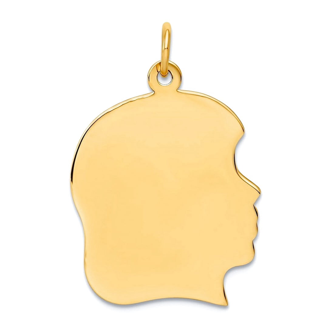 10k Yellow Gold Circular Engravable Disc Charm Pendant - 26x19mm, No Chain Included, Polished & Hypoallergenic - View #7