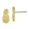 thumbnail image 1 of 10k Yellow Gold Polished & Textured Pineapple Post Earrings, 1 of 5