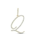 thumbnail image 1 of 10k Yellow Gold Real Diamond Fancy Cursive Script Font Initial Q Pendant 1/2 CT, 1 of 1