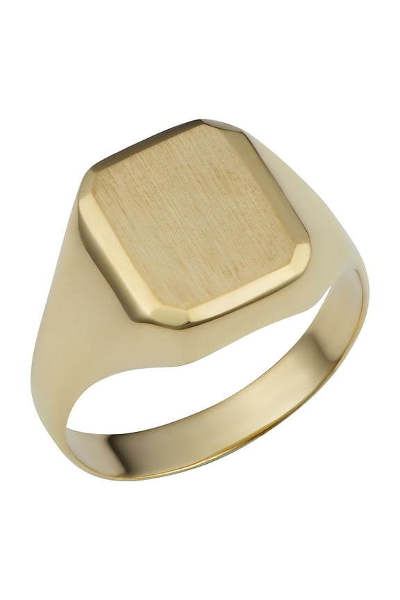 Au Naturale 10k Yellow Gold Rectangular Signet Ring (13 mm, size 7)