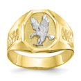 thumbnail image 1 of 10k Yellow Gold Ring Mens & Rhodium Men's Eagle, 1 of 6