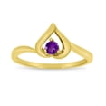 thumbnail image 1 of 10k Yellow Gold Round Amethyst Heart Ring, 1 of 6