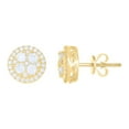 thumbnail image 1 of 10k Yellow Gold Round Cut Moissanite 10mm Cluster Halo Stud Earrings 0.42 Ct., 1 of 1