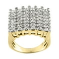 thumbnail image 1 of 10k Yellow Gold Round Cut Natural White Diamond Mens Cluster Engagement Wedding Band Ring Father's Day Jewelry (Diamond Color: H-I, Clarity: I2, 2.60cttw) Ring Size-10.5, 1 of 6