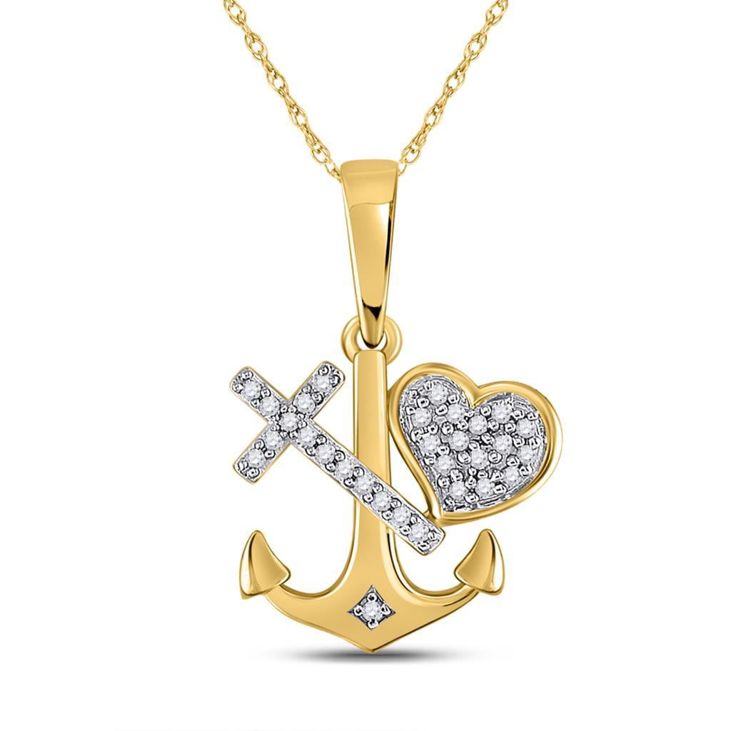 Heart cross anchor pendant sale