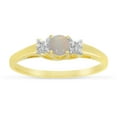 thumbnail image 1 of 10k Yellow Gold Round Opal And Diamond Ring, 1 of 6