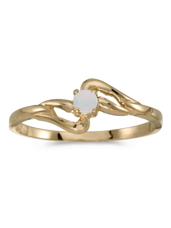 10k Yellow Gold Round Opal Ring