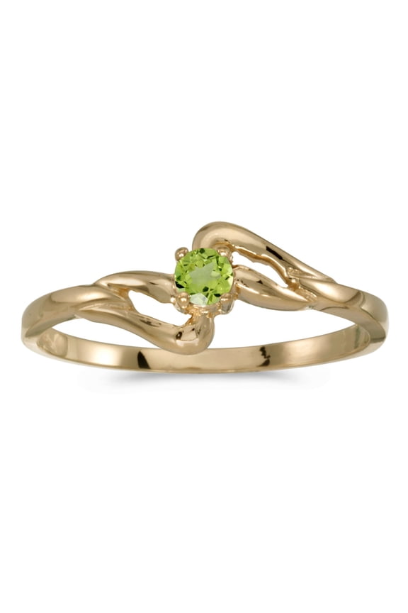 10k Yellow Gold Round Peridot Ring