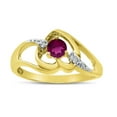 thumbnail image 1 of 10k Yellow Gold Round Rhodolite Garnet And Diamond Heart Ring, 1 of 6