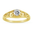 thumbnail image 1 of 10k Yellow Gold Round White Topaz And Diamond Ring, 1 of 6
