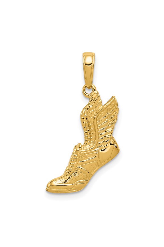 10k Yellow Gold Running Shoe Pendant Fine Jewelry For Women Gifts For Her