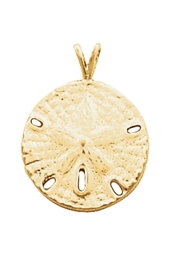 10k Yellow Gold Sand Dollar Pendant Fine Jewelry for Women Gifts for Her (21x16mm)