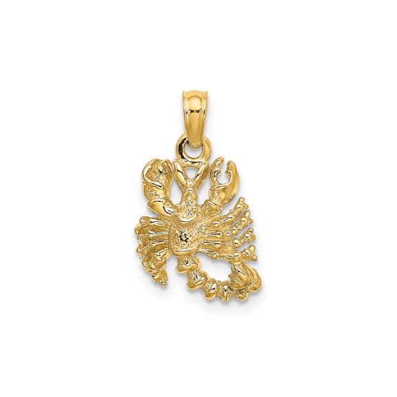 10k Yellow Gold Scorpio Zodiac Pendant with Scorpion Design, Astrology Necklace for Men or Women, Horoscope Jewelry Symbolizing Passion and Transformation