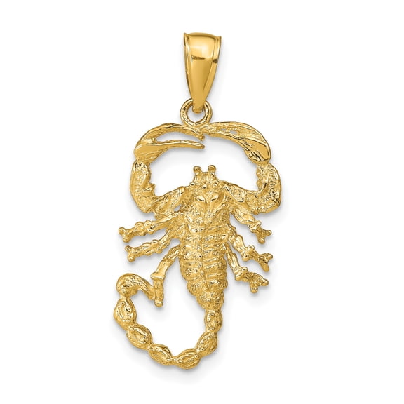 10k Yellow Gold Scorpion Pendant for Men or Unisex, Zodiac Scorpio Necklace with Symbolic Design, Bold Astrology Jewelry, Strength and Protection Statement Accessory