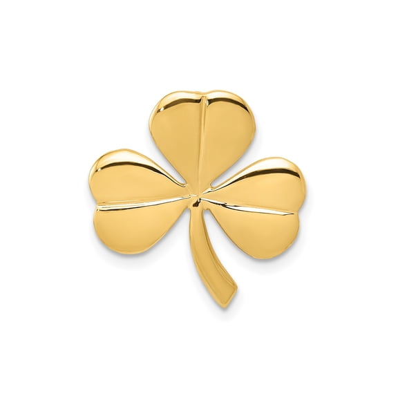 10k Yellow Gold Shamrock Pendant for Women or Unisex, Polished Three-Leaf Clover Necklace, Celtic Jewelry Symbolizing Irish Heritage, Lucky Charm for St. Patricks Day and Cultural Pride