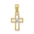 thumbnail image 1 of 10k Yellow Gold Small CZ Cross Pendant, 1 of 4