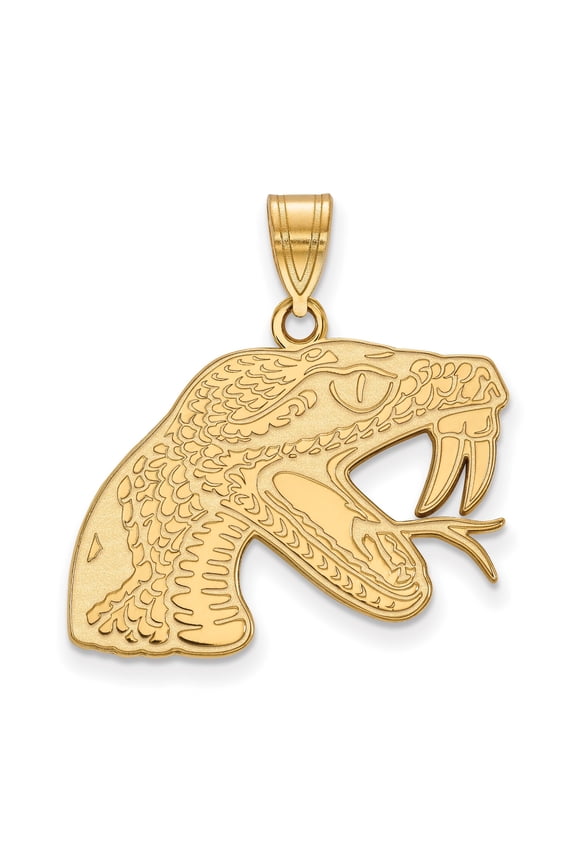 10k Yellow Gold Snake Head Pendant for Men or Unisex with Detailed Scales and Fangs, Animal Totem Jewelry, Bold Reptile Symbol for Gothic, Biker, or Streetwear Style