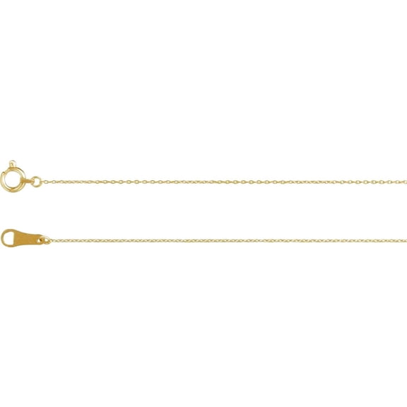 10k Yellow Gold Solid Cable 16 Inch Chain With Spring-Ring Chain Necklace for Women and Men