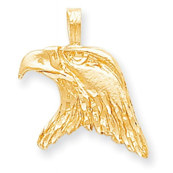 10k Yellow Gold Solid D/C Eagle Head Charm Pendant