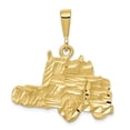 thumbnail image 1 of 10k Yellow Gold Solid Diamond-cut Semi Truck Charm Pendant, 1 of 3