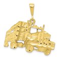 thumbnail image 1 of 10k Yellow Gold Solid Diamond-cut Semi with Trailer Charm Pendant, 1 of 7