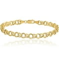 thumbnail image 1 of 10K Solid Yellow Gold Double Link Chain Charm Bracelet, 1 of 5