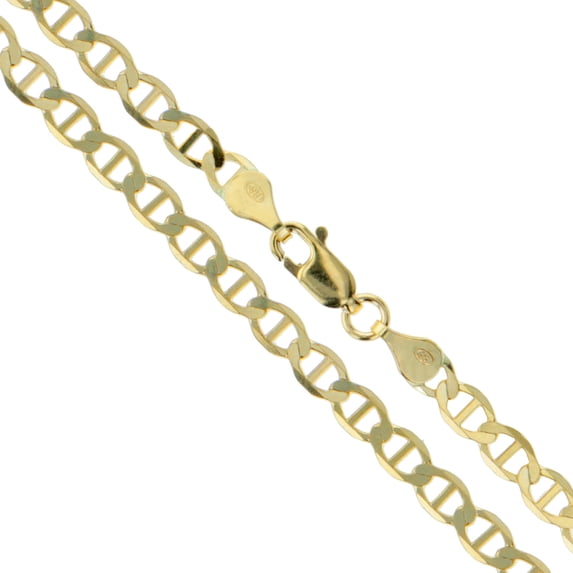 10k Yellow Gold Solid Mariner Chain Marina Anchor Link 4mm Necklace 24" Jewelry Female Unisex
