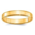 thumbnail image 1 of 10k Yellow Gold Solid Polished 4mm Flat With Step Edge Band Size 12 Ring Ring for Women and Men, 1 of 2