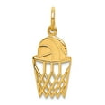 thumbnail image 1 of 10k Yellow Gold Solid Polished BASKETBALL Charm 22x10mm Wide Pendant Necklace for Women - .8 Grams, 1 of 2