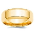 thumbnail image 1 of 10k Yellow Gold Solid Polished Beveled Edge 8mm Bevel Edge Comfort-Fit Band Size 7 Ring Ring for Women and Men, 1 of 2