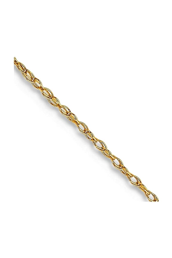 10k Yellow Gold Solid Polished Carded Cable Rope Chain Necklace 18 Inch 0.5mm Spring-Ring Chain Necklace for Women and M