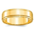thumbnail image 1 of 10k Yellow Gold Solid Polished 6mm Flat With Step Edge Band Size 11 Ring Ring for Women and Men, 1 of 2